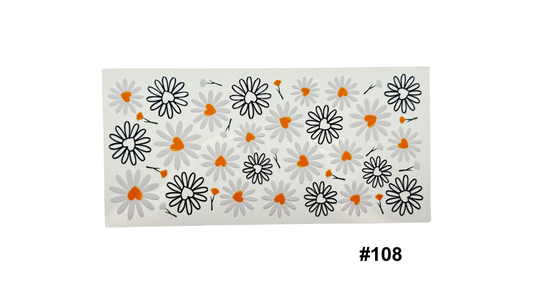 Black and White Daisies 16oz Cup Wrap